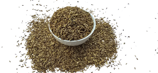 A Full Bowl of Fennel Seeds PNG Isolated on Transparent Background