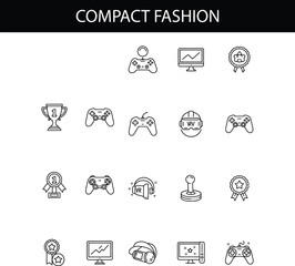 Fototapeta premium Digital Fashion Icons: A collection of sleek, modern icons related to fashion, business, and online media.