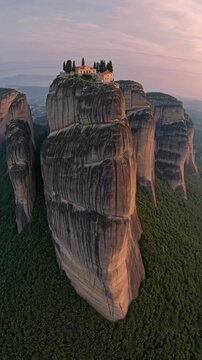 Stunning Meteora Monasteries at Sunrise