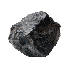 Obraz premium Black Rock on White Background. On a White and Transparent Background.