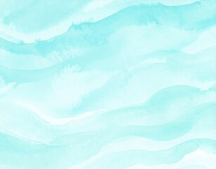Obraz premium Serene Turquoise Watercolor Waves Abstract Artistic Background Texture.
