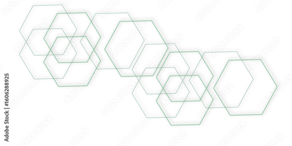 Fototapete Abstract colorful modern 3d out color line cube hexagon design technology honeycomb texture vector background.	