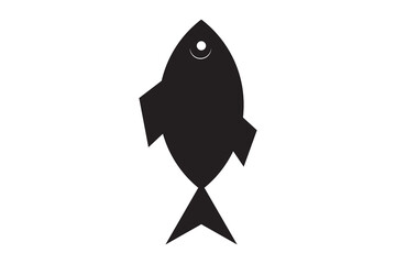 silhouette of a fish icon, vector illustration.