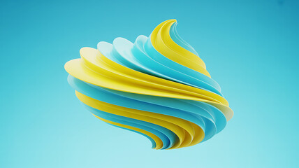 Photo of a blue and yellow whipped cream swirl