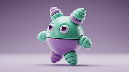 Photo of a cute 3d monster character with big eyes
