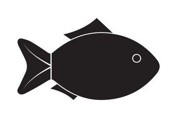 silhouette of a fish icon, vector illustration.