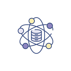 Data Science icon design with white background stock illustration