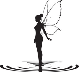 silhouette of a girl in the wind