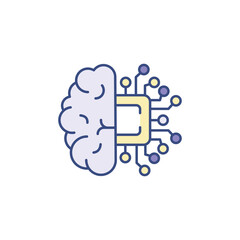 Machine Learning icon design with white background stock illustration