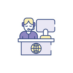 Travel Agent icon design with white background stock illustration