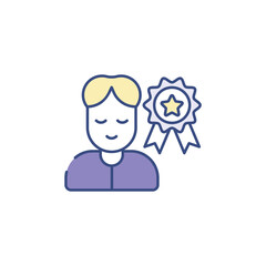 Recognition icon design with white background stock illustration