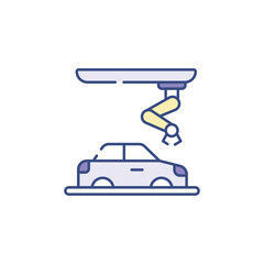 Car Manufacturing icon design with white background stock illustration