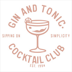 gin and tonic cocktail club