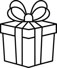 Gift box line art vector illustration simple design