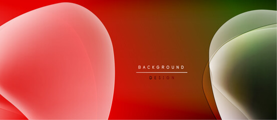 Abstract shapes, vibrant colors blend. Red, orange, green gradients create dynamic visual effect. Modern design element for backgrounds.