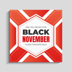 Black November Fashion Sale Social Media Post Banner Template