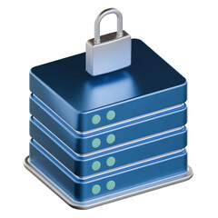 Secure server rack 3D Icon colorful design