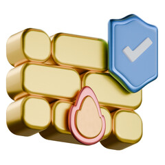 Firewall barrier 3D Icon colorful design