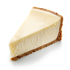 Slice of Classic Cheesecake with Smooth Texture and Gingersnap Crust