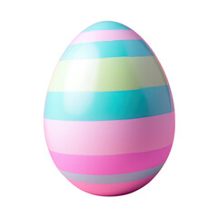 Colorful Striped Easter Egg with Bright Pastel Shades Ideal for Spring Celebration or Holiday Decoration