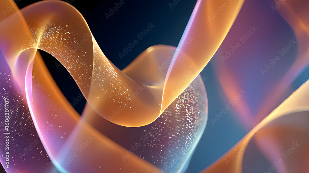 Poster abstract waves with particles flowing in a dynamic motion creating a stunning visual spectacle perfe