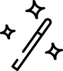 Minimalistic Modern Rounded Outline Magic Icon