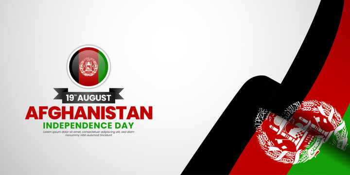 Afghanistan independence day banner background august 19th design element with waving ribbon flag