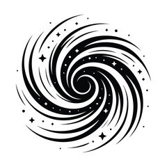 Black Hole Spiral Galaxy Swirl - Cosmic Energy Vortex Illustration