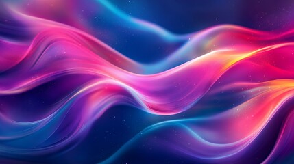 Abstract Colorful Waves Flowing Through Space
