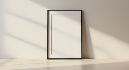 Empty picture frame in a bright room
