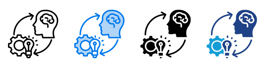 intelligence icon set multiple style collection