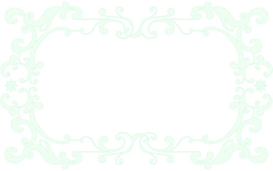 淡い緑色の手描き装飾枠。