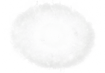 Soft fluffy white circular shape with a subtle texture isolated on a clean transparent background for design elements