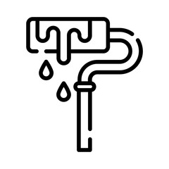 Paint brush roll coloring page 