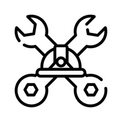 Spanner and helmet coloring page 