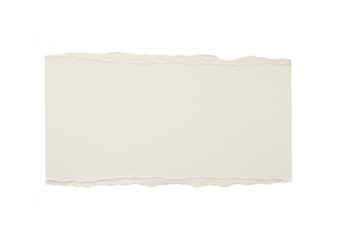 Light beige paper with torn edges isolated on a transparent background