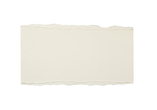 Light beige paper with torn edges isolated on a transparent background