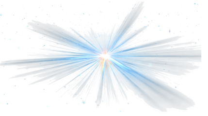 Light glow effect with radial blur, isolated on transparent background