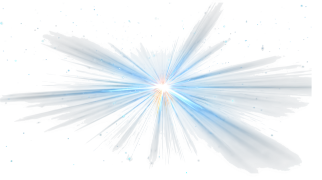 Light glow effect with radial blur, isolated on transparent background