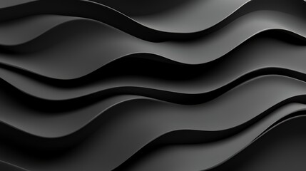 Obraz premium Abstract Black Wavy Layers Design Background
