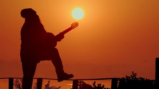 Rooftop Guitar Performance | Music With Sunset View | City Skyline Serenade
