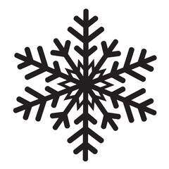 Fototapeta premium Black snowflake graphic with intricate branching white winter