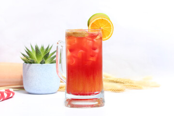 Fruit punch juice, tropical juice, refreshing drink 