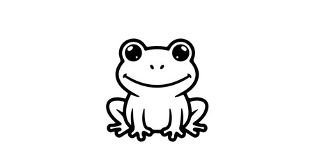 Fototapeta premium Cute cartoon frog drawing vector illustration amphibian graphic design animal clip art for kids and adults