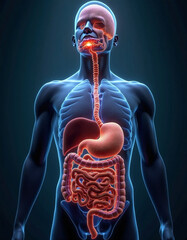 Human Digestive System Anatomy – Medical Illustration of Internal Organs
