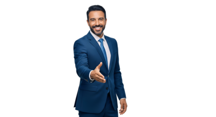 Sales Professional Business Handshake Portrait - Transparent Background