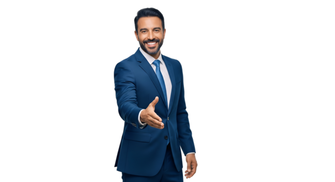 Sales Professional Business Handshake Portrait - Transparent Background