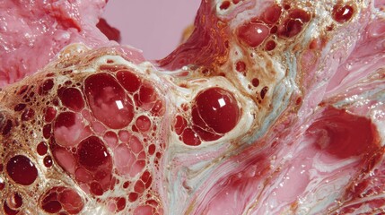 Ultra-Detailed Animation of Slow-Moving Liquid with Vibrant Colors and Textures - High-Resolution Stock Image for Creative Projects