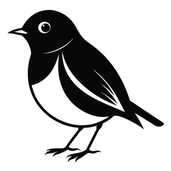 Obraz premium Stylized Black and White Bird Illustration with a Minimalist Design Depicting Nature and Wildlife Artistically