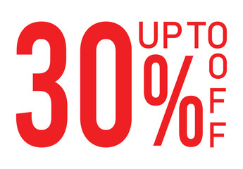 Sale Discount Banner – Red 30 Percent Off Labels for Promotion, Marketing, and Retail Ads